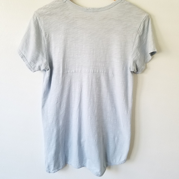 WILT Slub Cotton Powder Blue Asemetrical Relaxed Fit Shirt Top Small - Picture 3 of 9